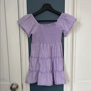 Cutie Patootie Lavender Smocked Dress Girls 6/7 | Puff Sleeve Tiered